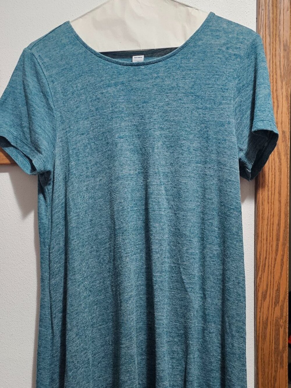 Teal trapeze sweater dress